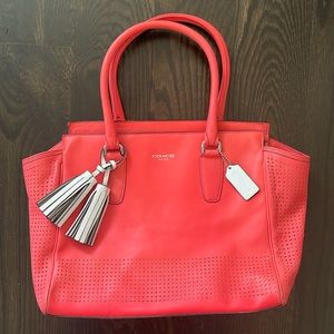 COACH coral tote
